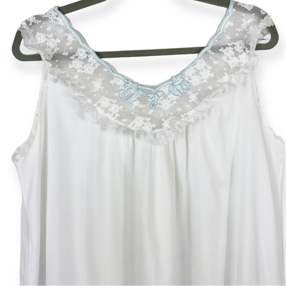 Corhan Vintage Sleeveless Nightgown Long Lace Medium White - Picture 4 of 7